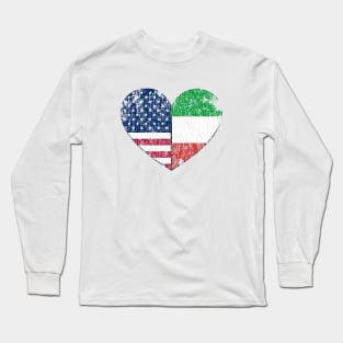 Vintage Distressed Italian American Heart Long Sleeve T-Shirt